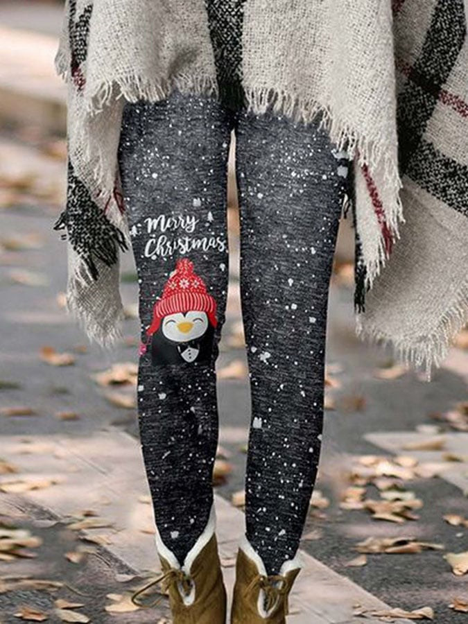 Christmas Personalized Printed Leggings Christmas Tree Sequin Printed Yoga Pants