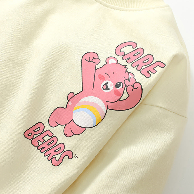 Long Sleeve Hoodie For Girls Printed Cute Pullover Hoodie Autumn Cotton Cartoon Children's Top