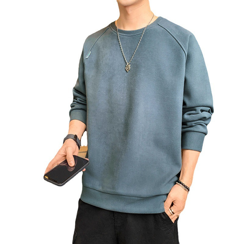 Base Shirt Men's Crewneck Pullover Fashion Hoodie Boys' Top Version Long-Sleeved T-Shirt All Simple Men