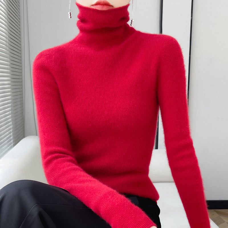 Seamless Turtleneck Cashmere Sweater Women's 100 Pure Wool Autumn/Winter Jumper With A Tight Stretch Cashmere Sweater With A Base