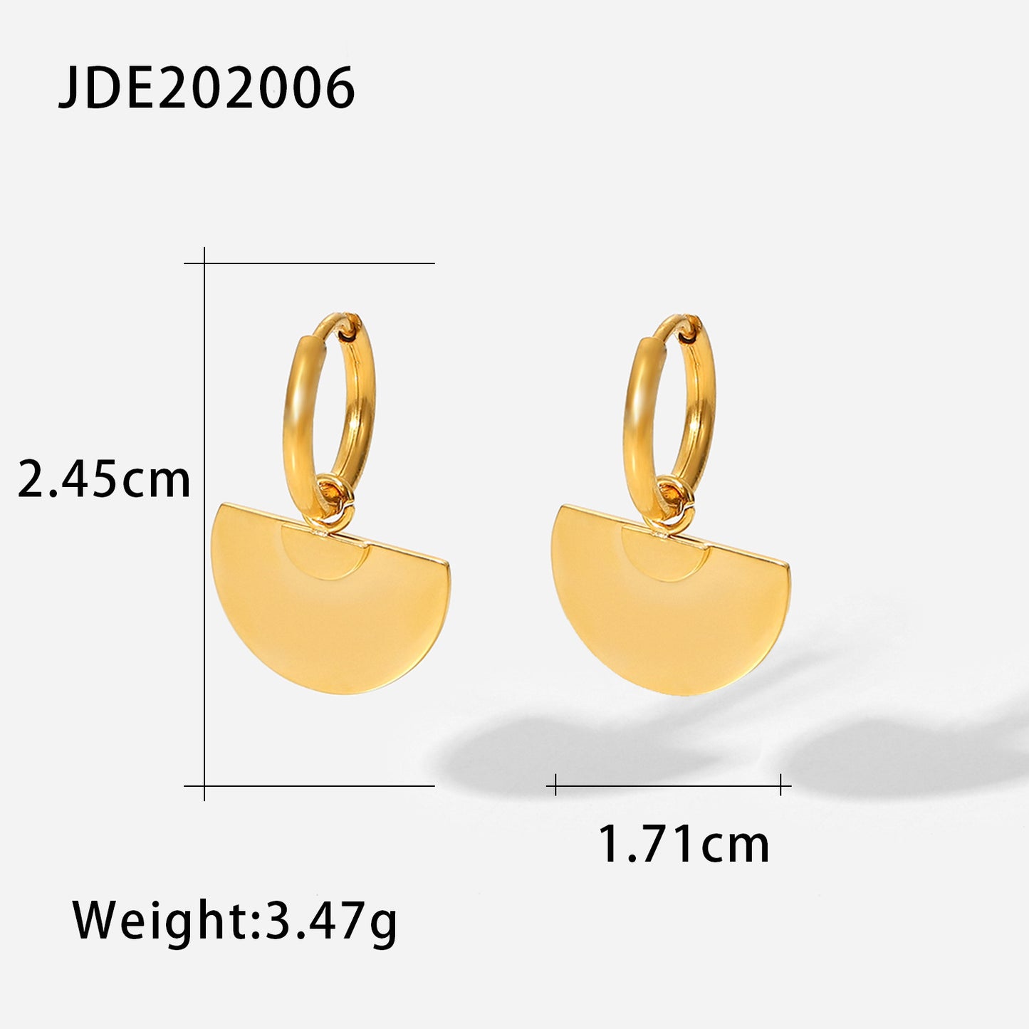 5pcs New 18K Gold Stainless Steel Earrings Fashion Style Hollow Ring Pendant Earrings Women's Titanium Steel Jewelry