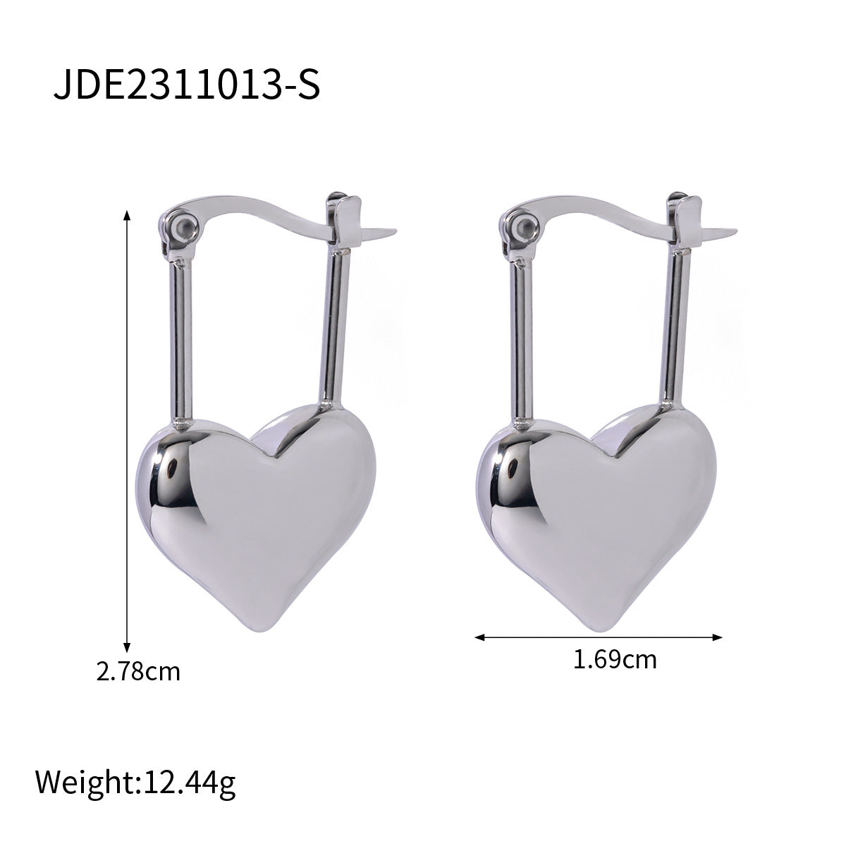 5pcs Stainless Steel Love Earrings Valentine's Day Love Element Earrings