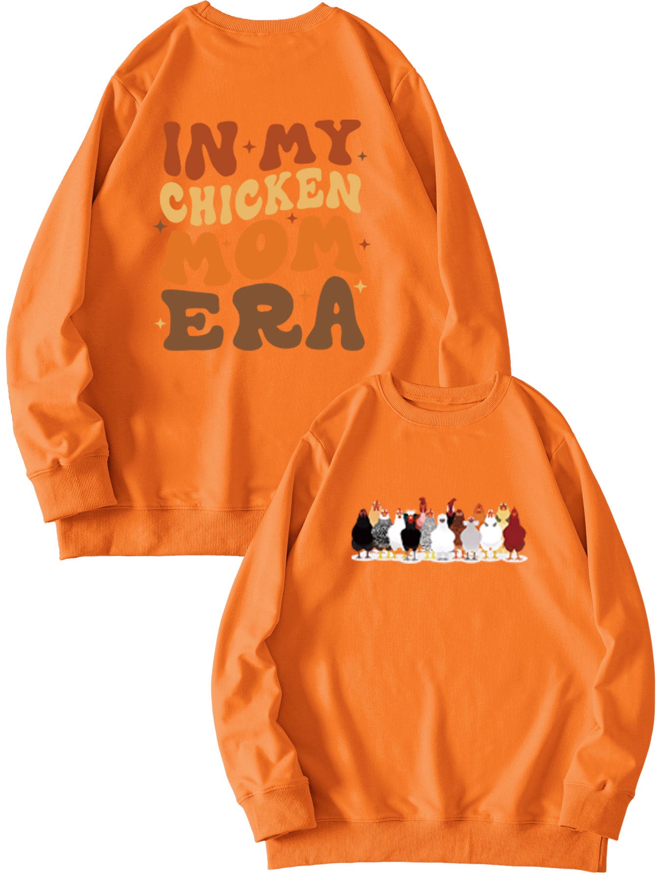 In My Chicken Mom Era Autumn Leisure Fun Double-Sided Printed Hoodie Pullover Long Sleeves