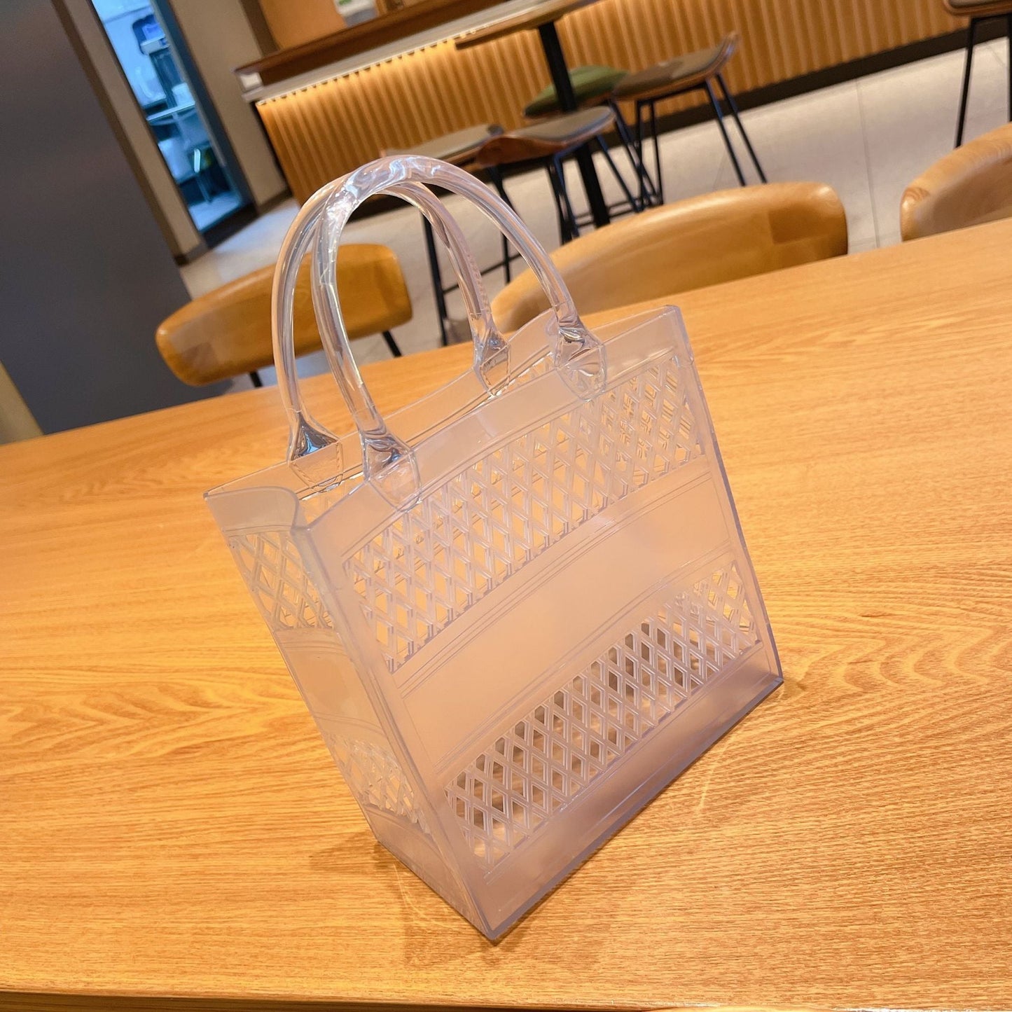 Summer New Shopping Basket Jelly Bag Large Capacity Basket Storage Basket Candy-Colored Hollowed Out Beach Bag