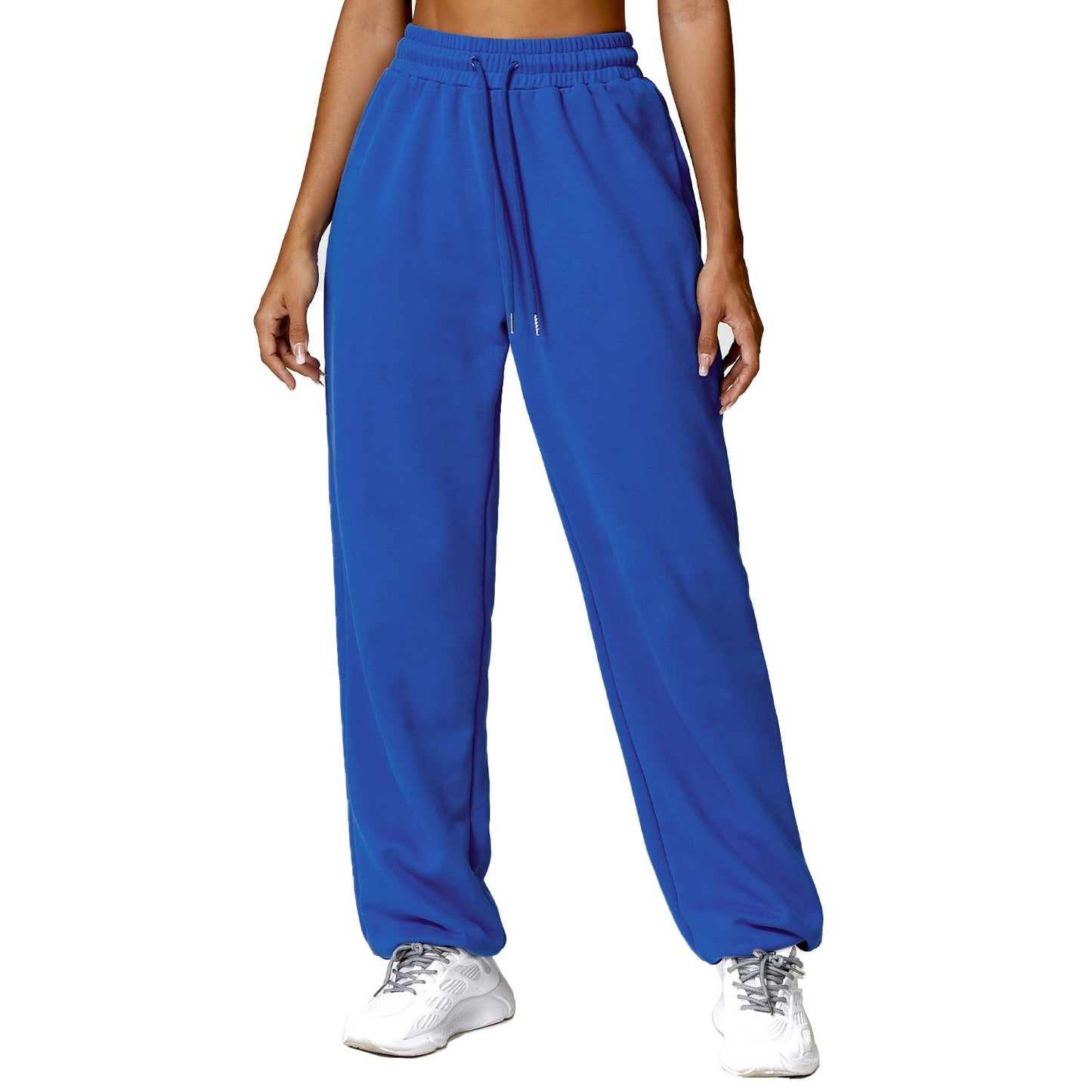 Spring High Waist Girded Feet Sports Sweatpants Loose Straight Leg Casual Pants Wearing All Matching Sweatpants