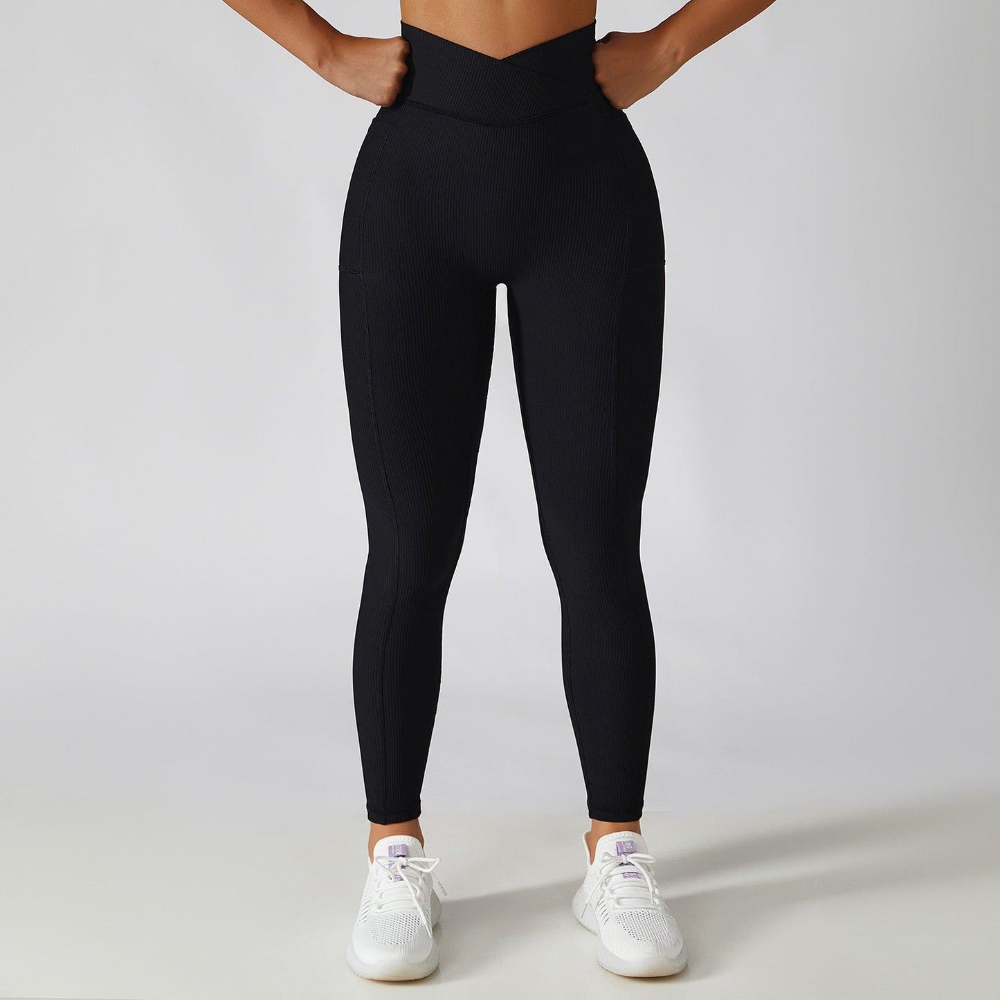 Winter Yoga Pants Thread Pocket High Waist Fitness Pants Tight Peach Hip Lift Running Pants Women