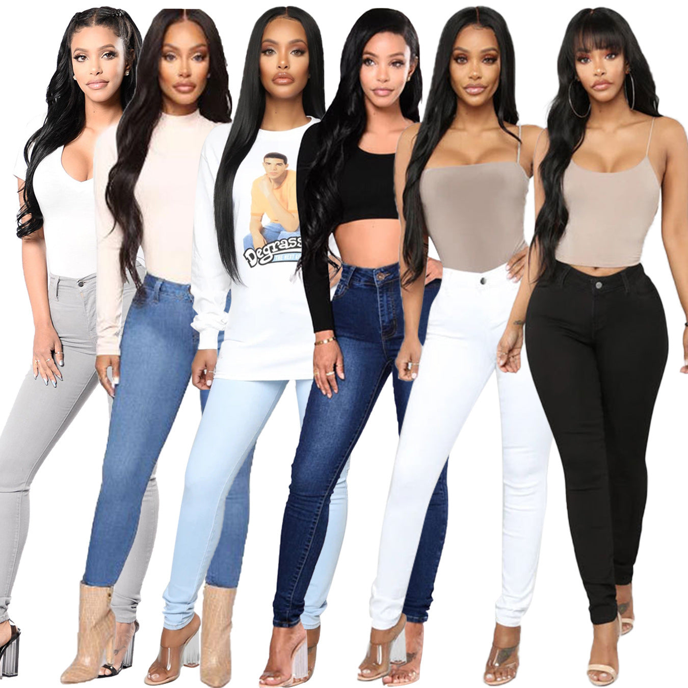 Women's Skinny High Stretch Jeans Pencil Pants