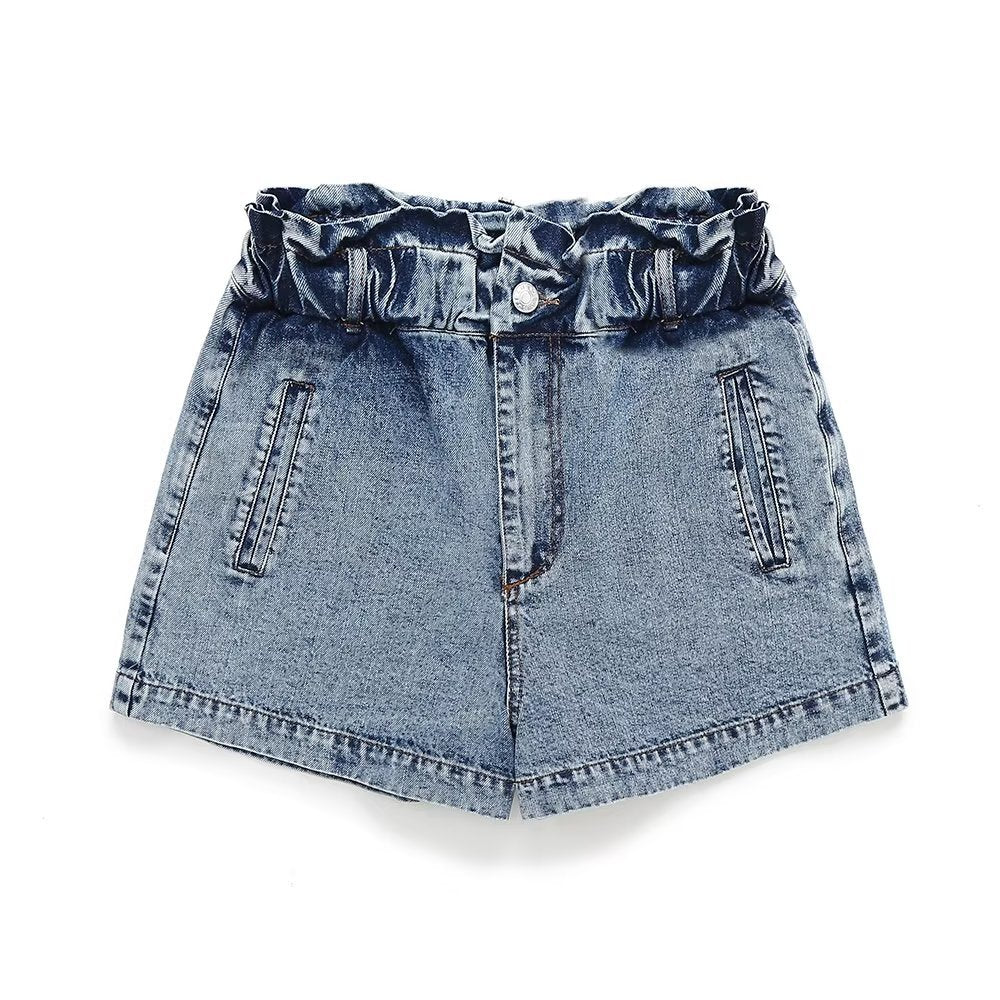 Summer Women's Casual Wash Effect Denim Vest + Shorts Set