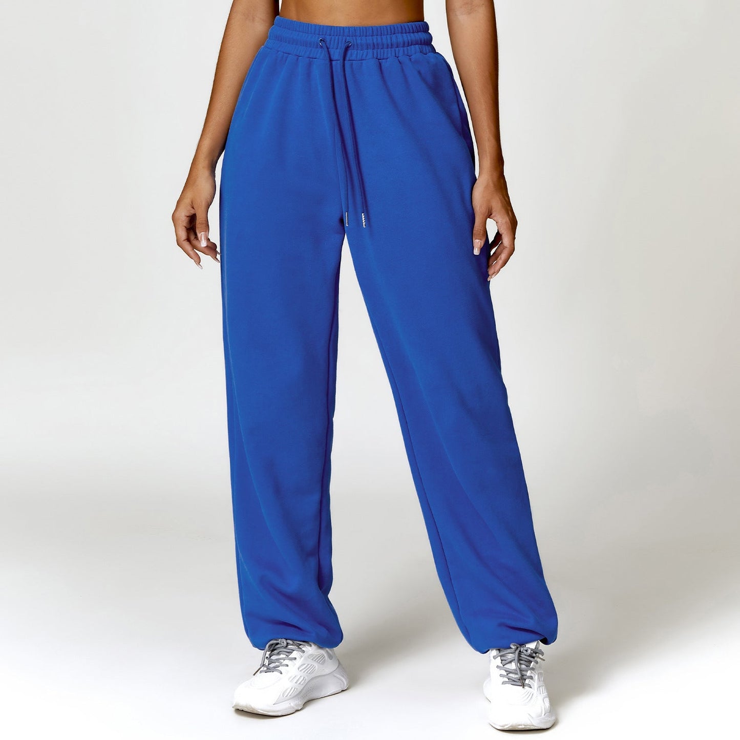 Spring High Waist Girded Feet Sports Sweatpants Loose Straight Leg Casual Pants Wearing All Matching Sweatpants