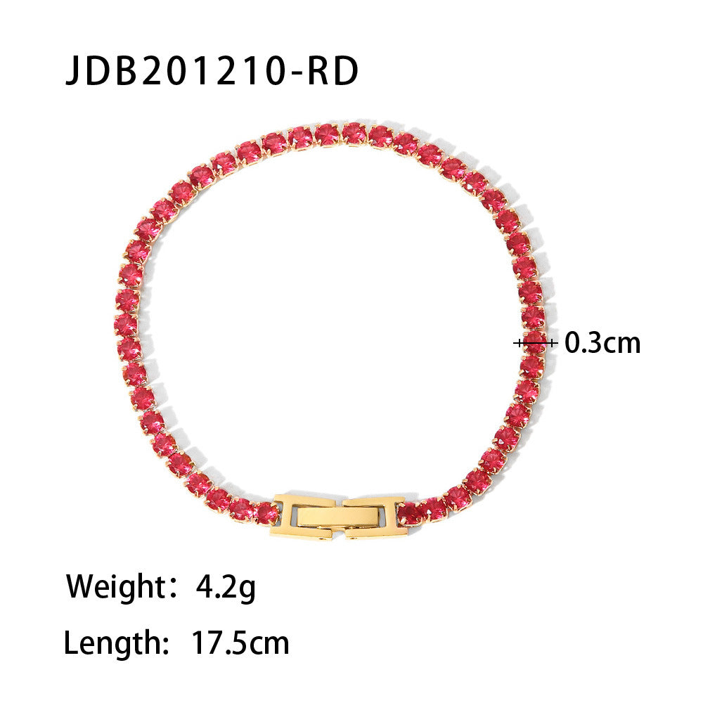 5 pcs Women's New Titanium Steel Bracelet 18K Gold Stainless Steel Inlaid Zircon Hand Decoration Fashion Bracelet Jewelry