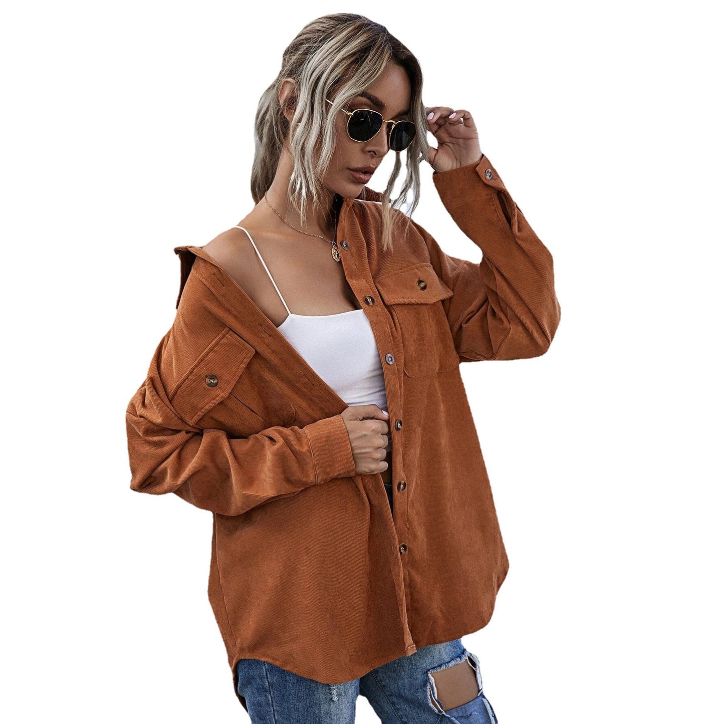 Trendy Women's Denim Shirt: Stylish Long Sleeves for a Fashion-Forward Look | Perfect for Casual-Chic Summer Outfits! Shacket