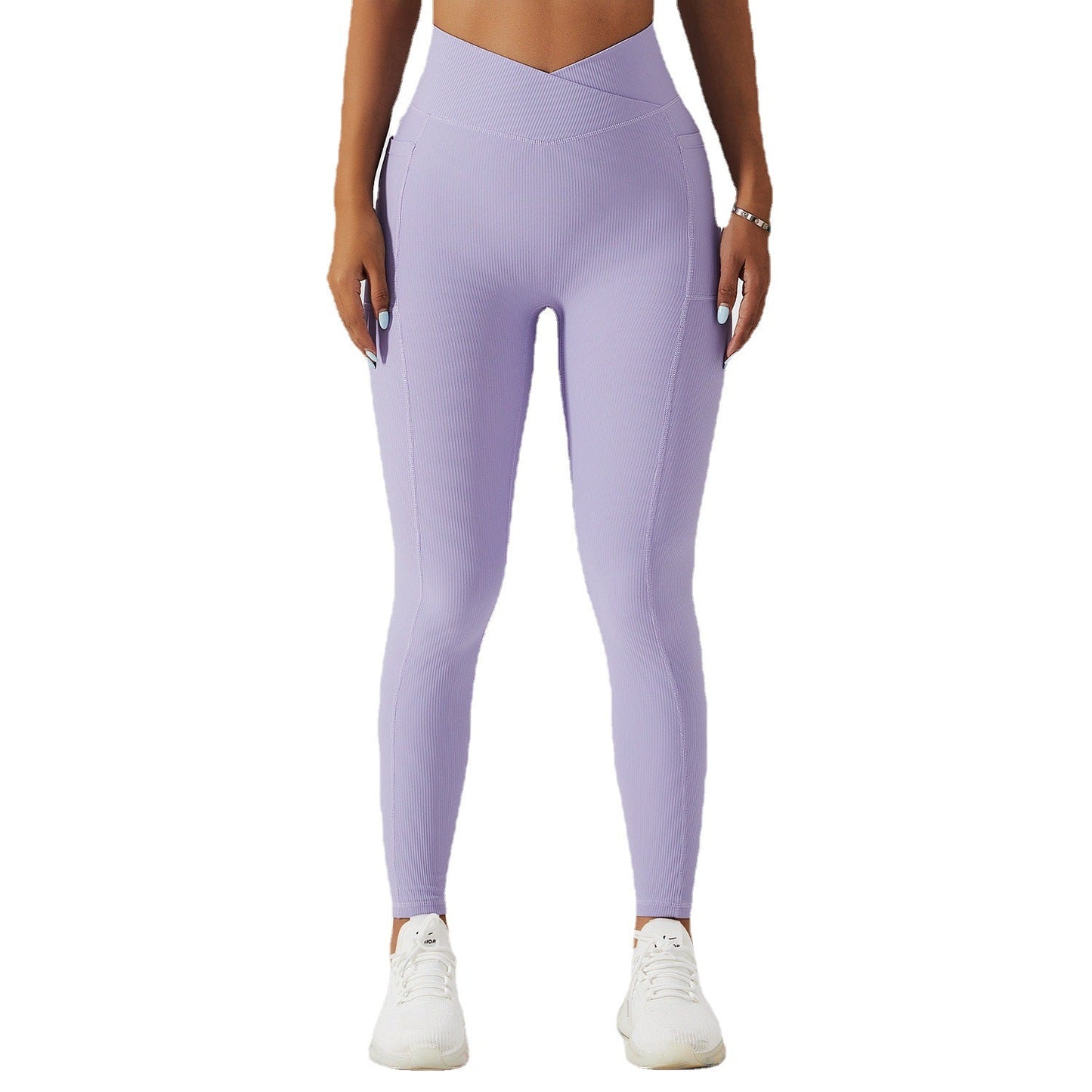 Winter Yoga Pants Thread Pocket High Waist Fitness Pants Tight Peach Hip Lift Running Pants Women