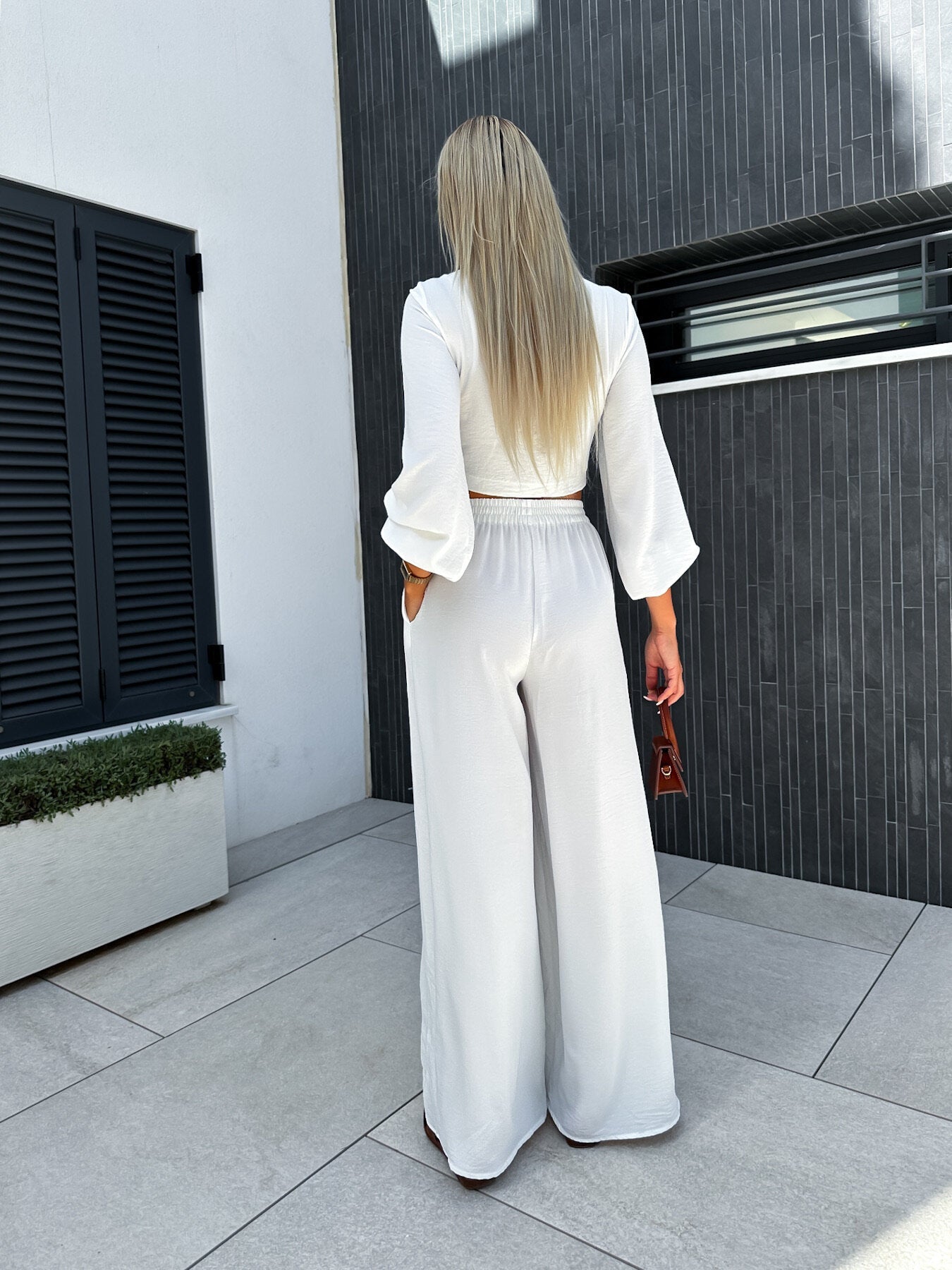 Hot Selling Fashion Women's Autumn Cardigan Tie Long Sleeve Top Wide Leg Trousers Two-Piece Set