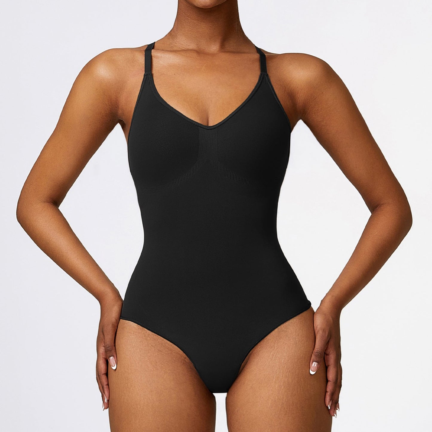 Slim Seamless One-Piece Yoga Dress With A Casual Back And Base Bodysuit