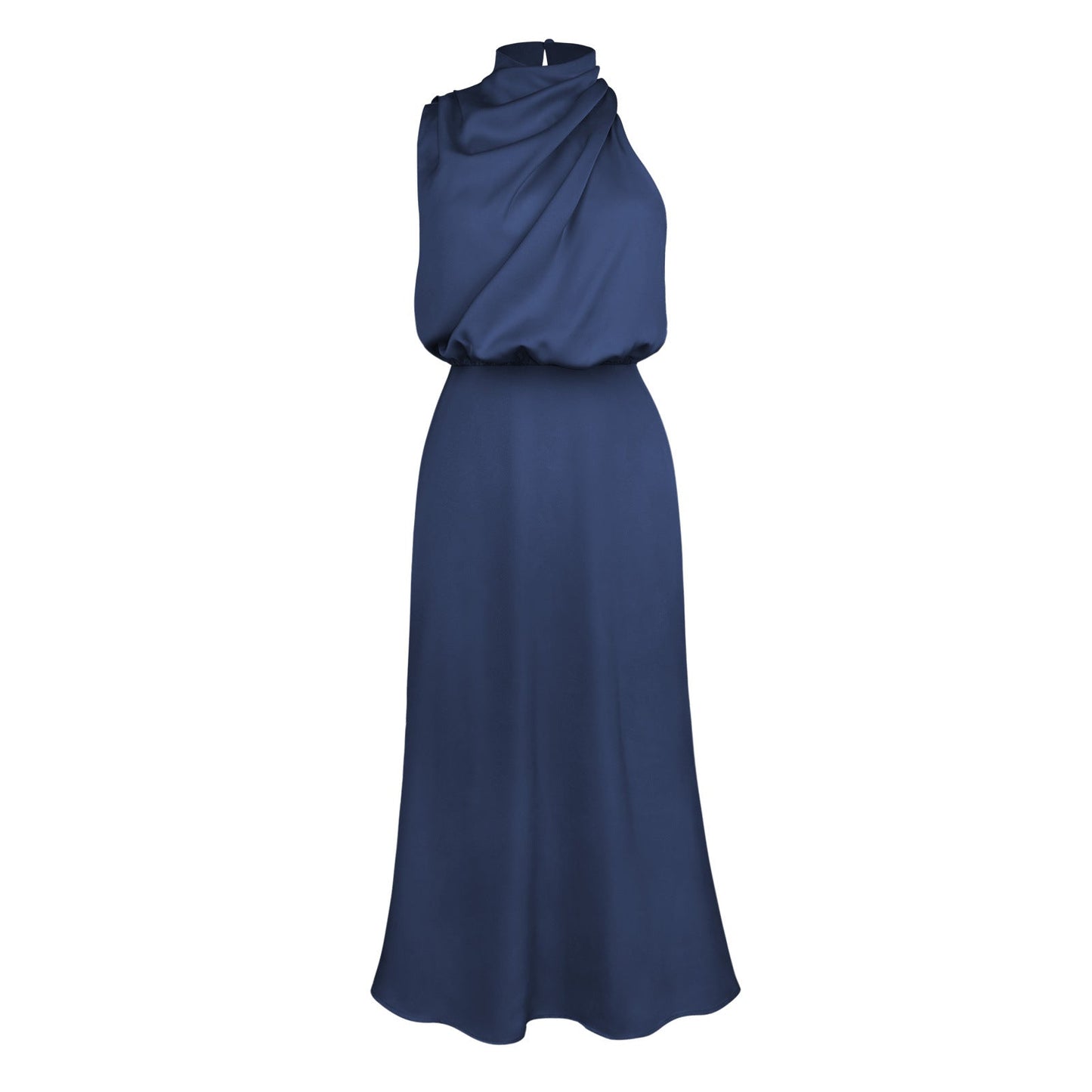 Spring And Summer New High-Grade Satin Sleeveless Dress Fashion Elegant Ladies Light Evening Dress