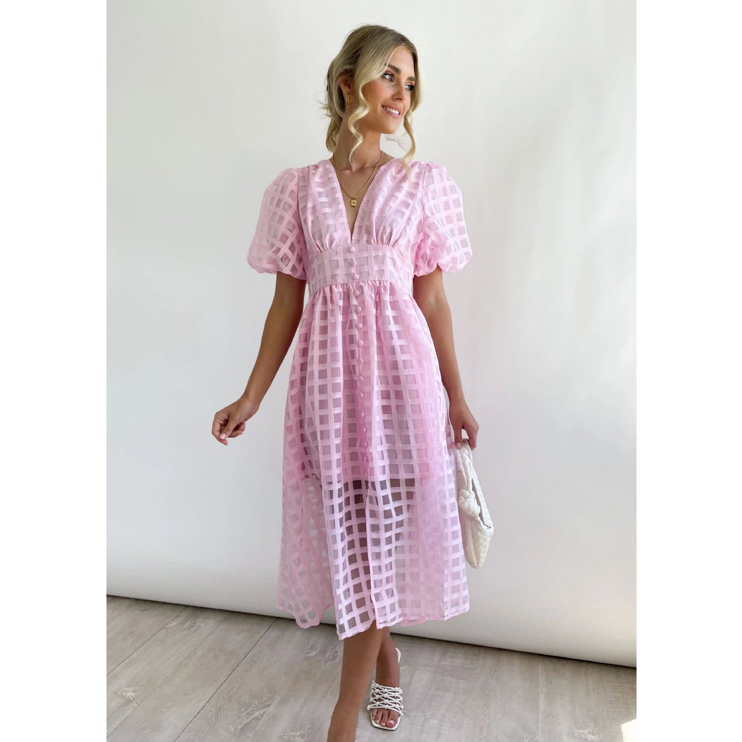 Spring And Summer New Fashion Multi-Color Lantern Sleeve Dress Casual Party Dress