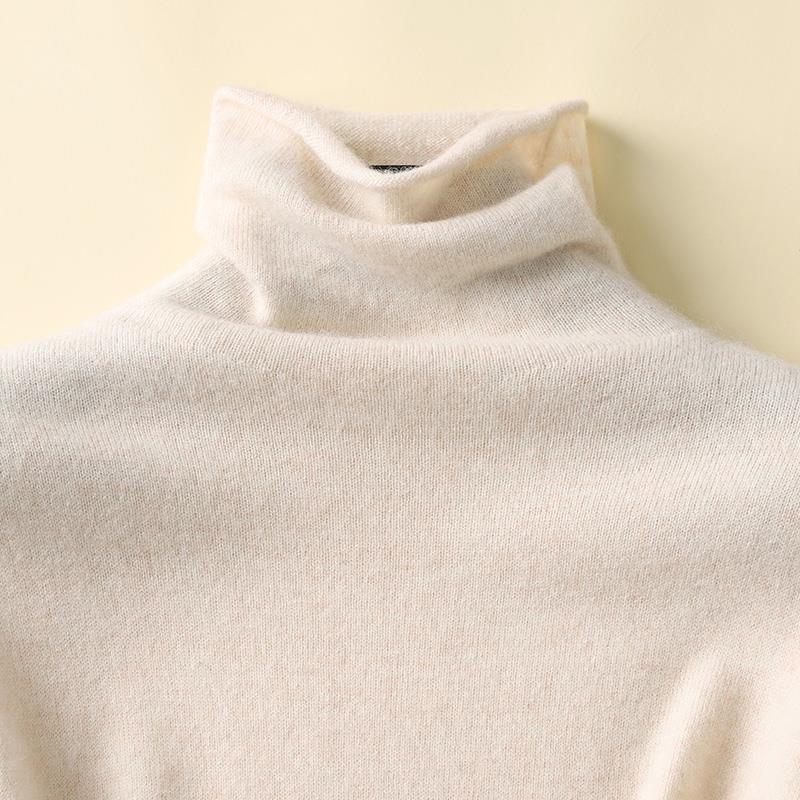 Women's 100 Pure Wool Autumn/Winter Turtleneck With A Thin Knit Bottom Cashmere Sweater