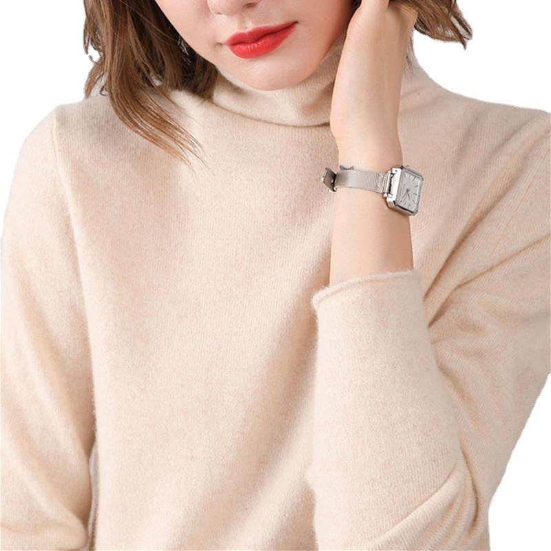 Women's 100 Pure Wool Autumn/Winter Turtleneck With A Thin Knit Bottom Cashmere Sweater